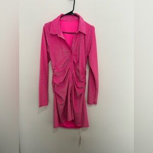 Good American Button Glitter Dress